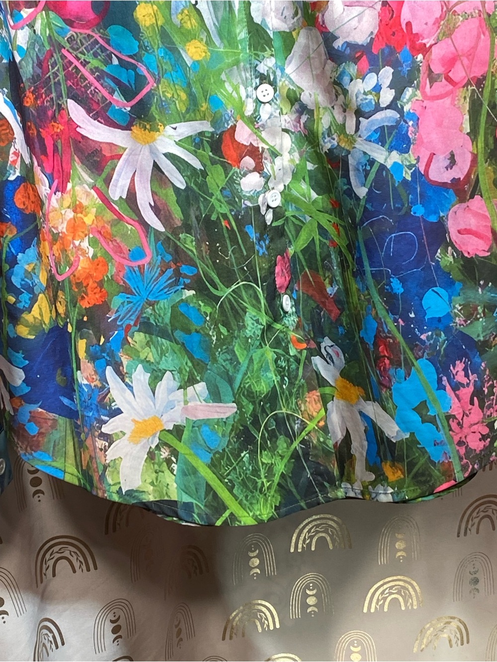 Floral Painterly Button-Up Shirt - Multicolor - Picture 2 of 8